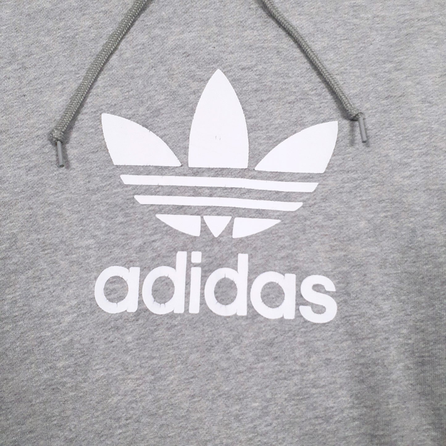 Mens Grey Adidas Spellout Hoodie Jumper