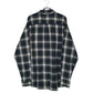 Mens Navy L.L.Bean Scotch Plaid Flannel  Shirt