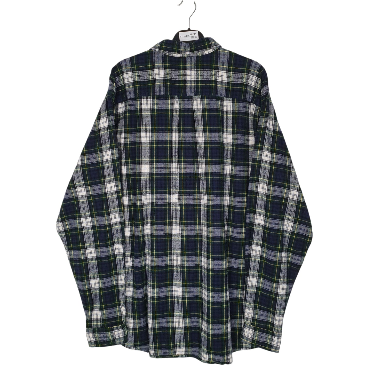 Mens Navy L.L.Bean Scotch Plaid Flannel  Shirt