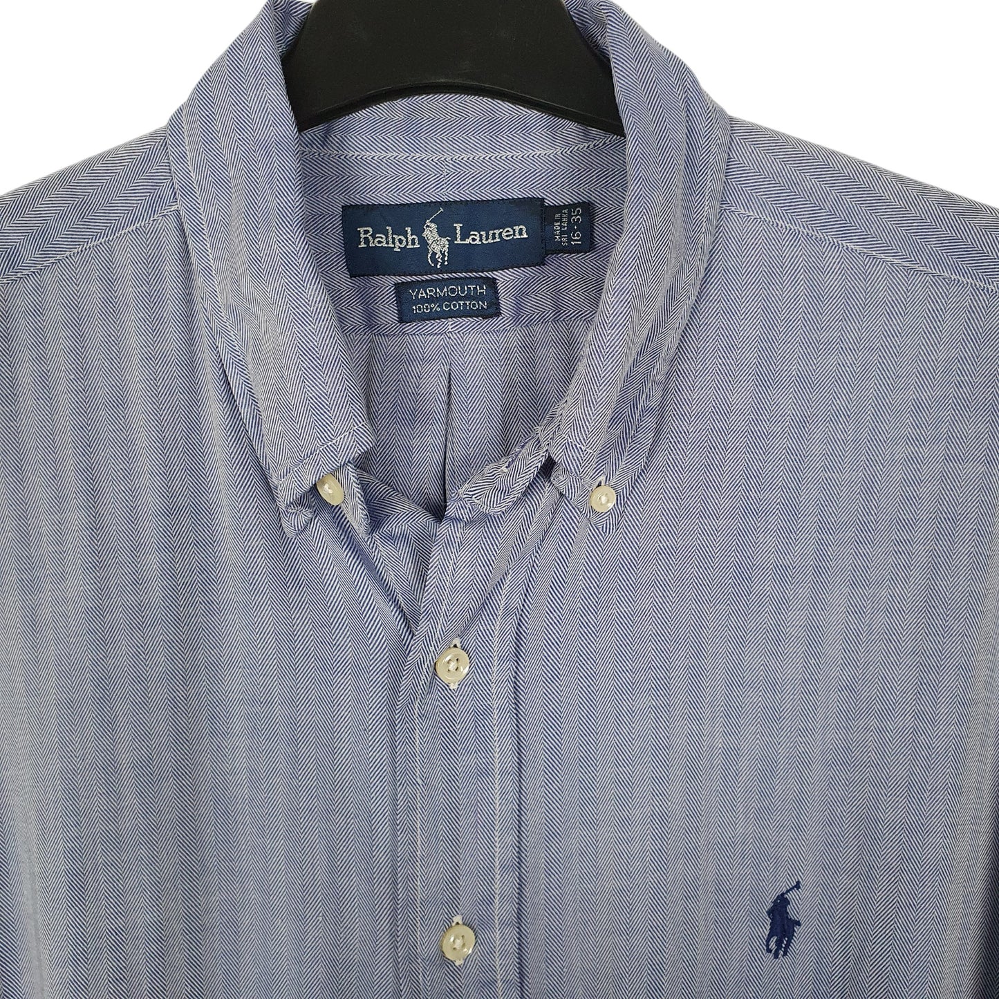 Mens Blue Ralph Lauren Herringbone  Shirt