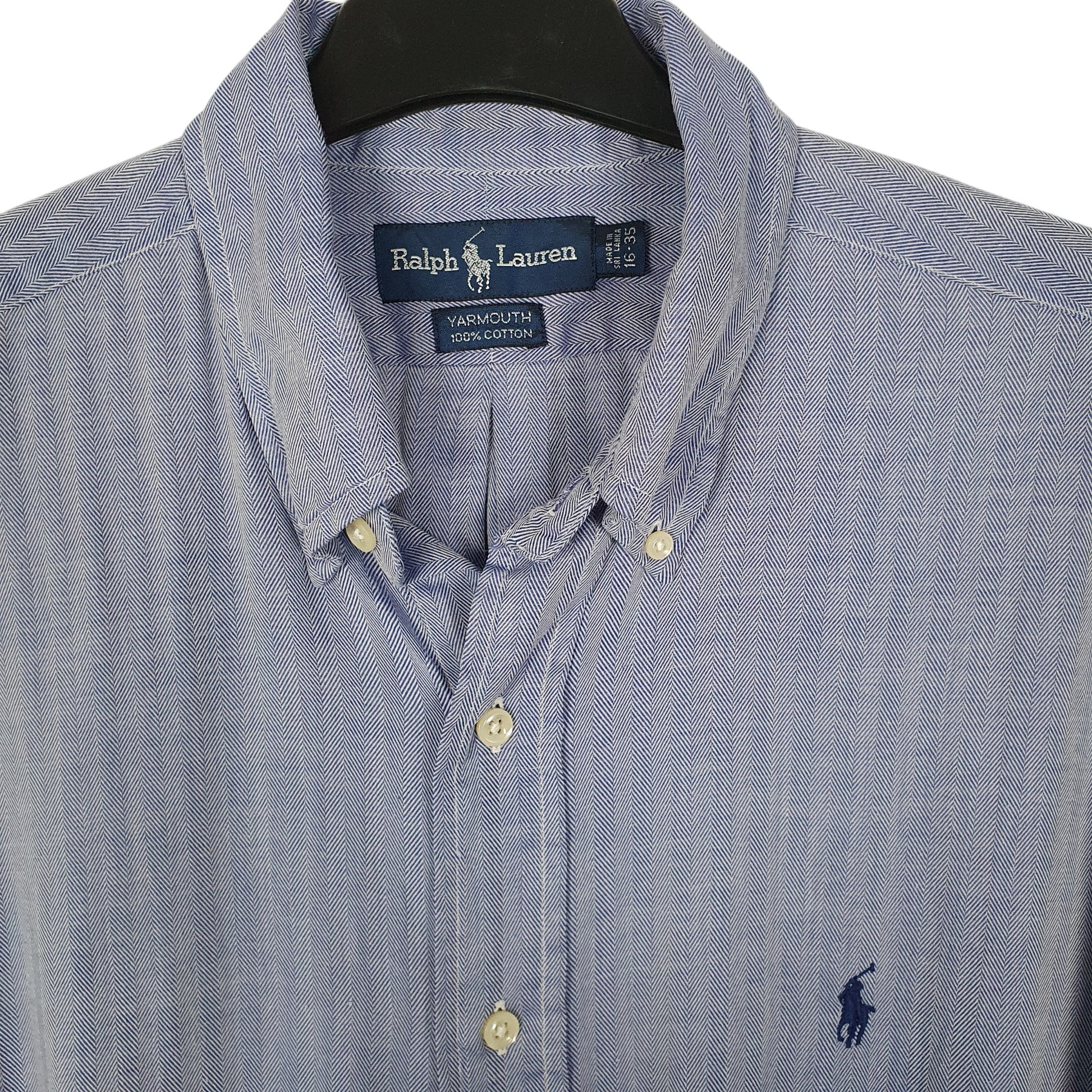 Mens Blue Ralph Lauren Herringbone  Shirt