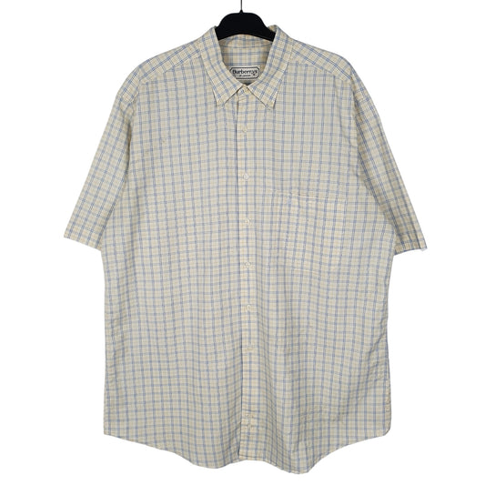 Mens Yellow Burberry Vintage 90s Short Sleeve Shirt