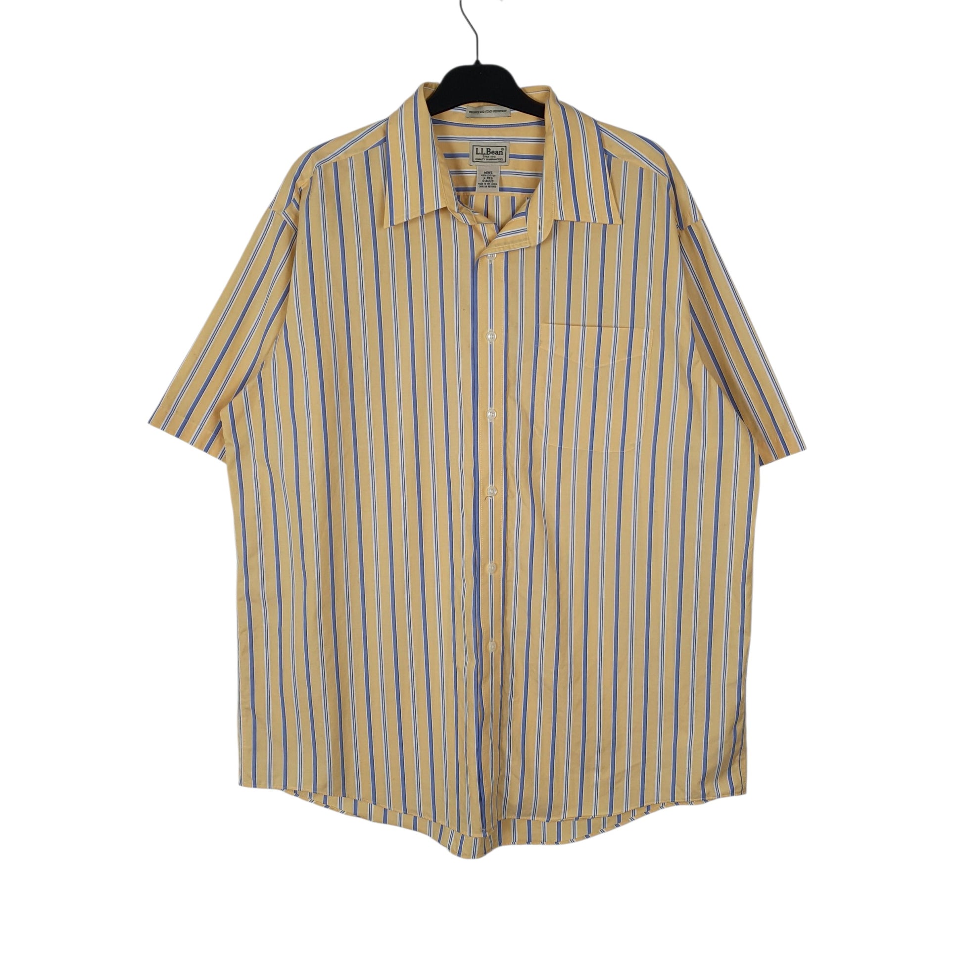 Mens Yellow L.L.Bean  Short Sleeve Shirt
