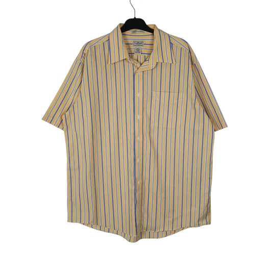 Mens Yellow L.L.Bean  Short Sleeve Shirt