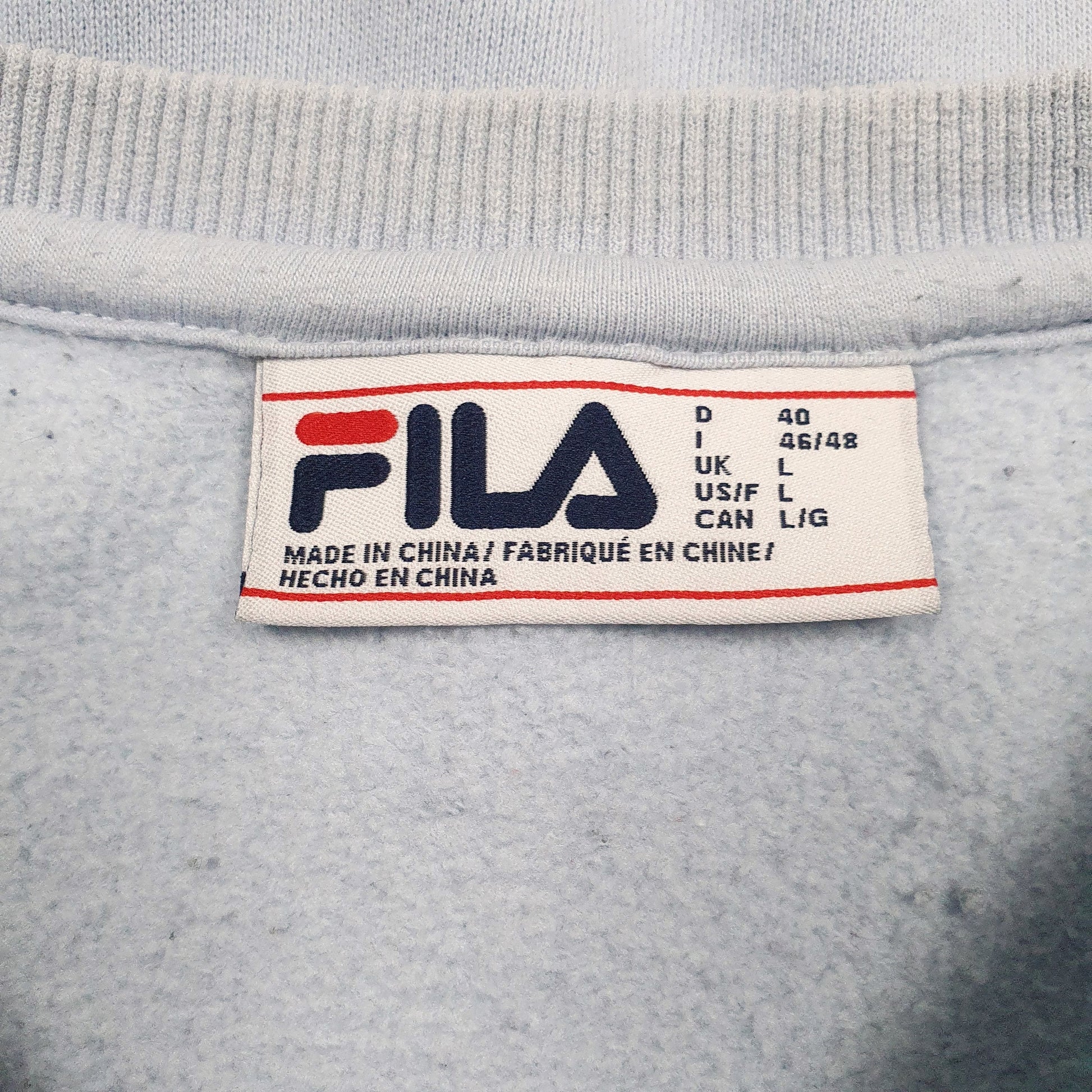 Womens Blue Fila Spellout Crewneck Jumper