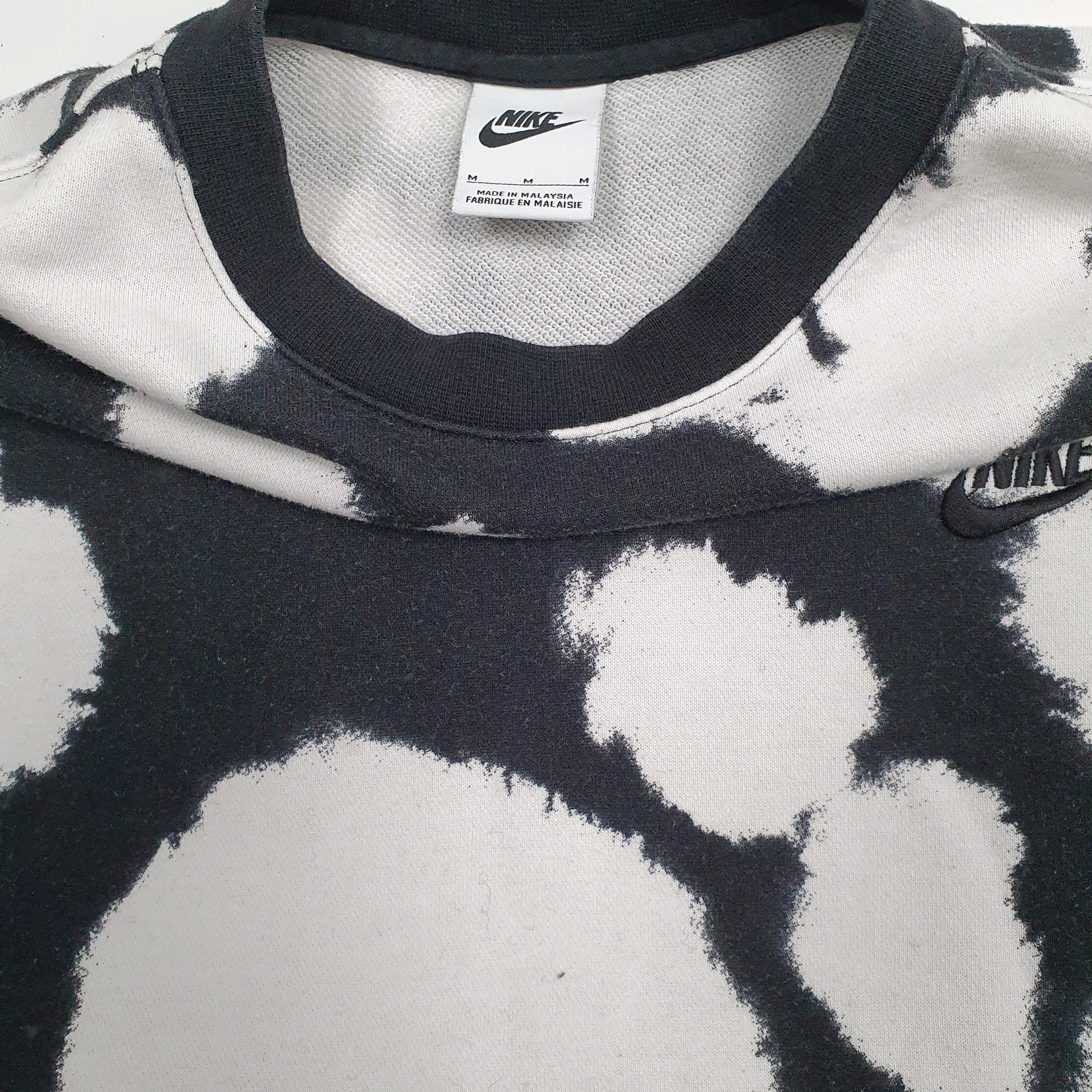 Mens Black Nike Tie Dye Crewneck Jumper