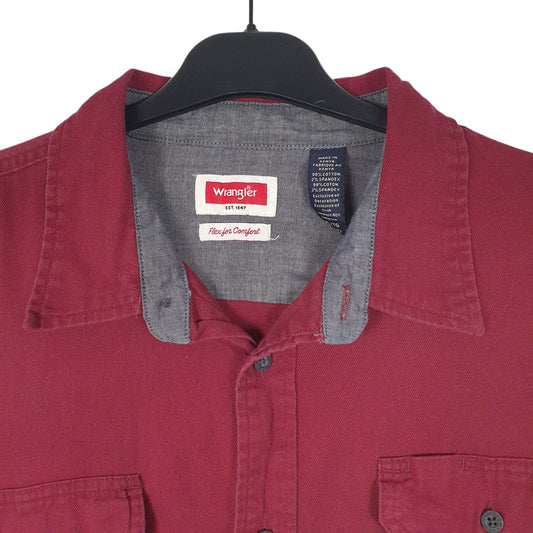 Mens Burgundy Wrangler   Shirt