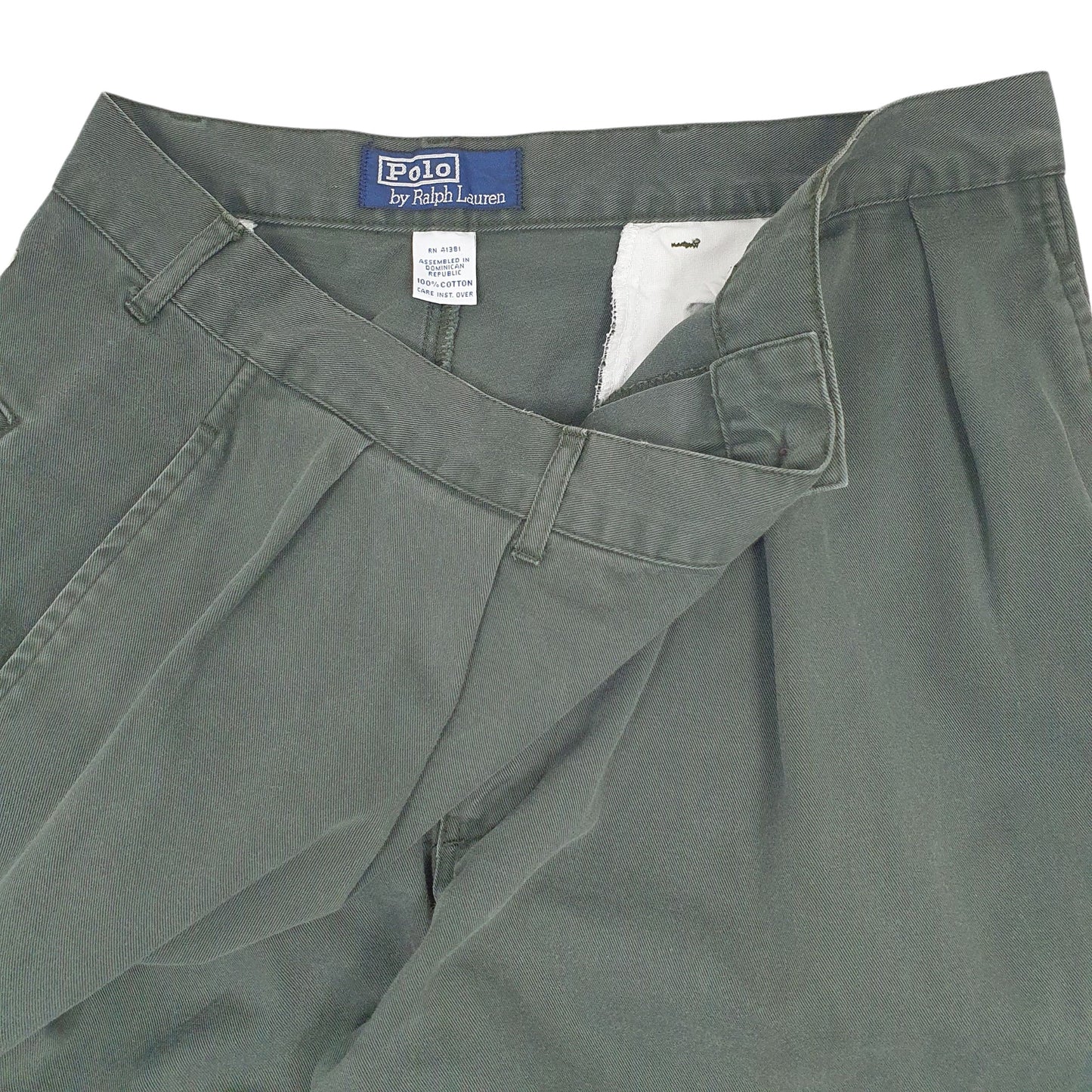 Mens Grey Polo Ralph Lauren Vintage 90s Pleated Quarter Zip Trousers