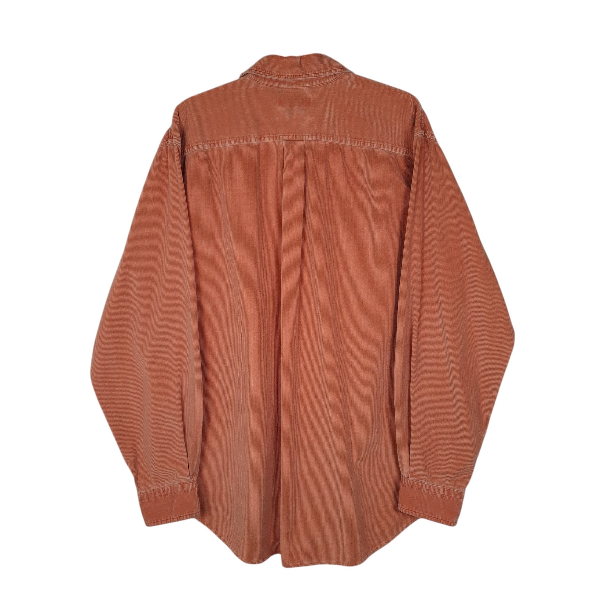 Mens Orange Landsend Thick Corduroy  Shirt