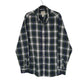 Mens Navy L.L.Bean Scotch Plaid Flannel Long Sleeve Shirt