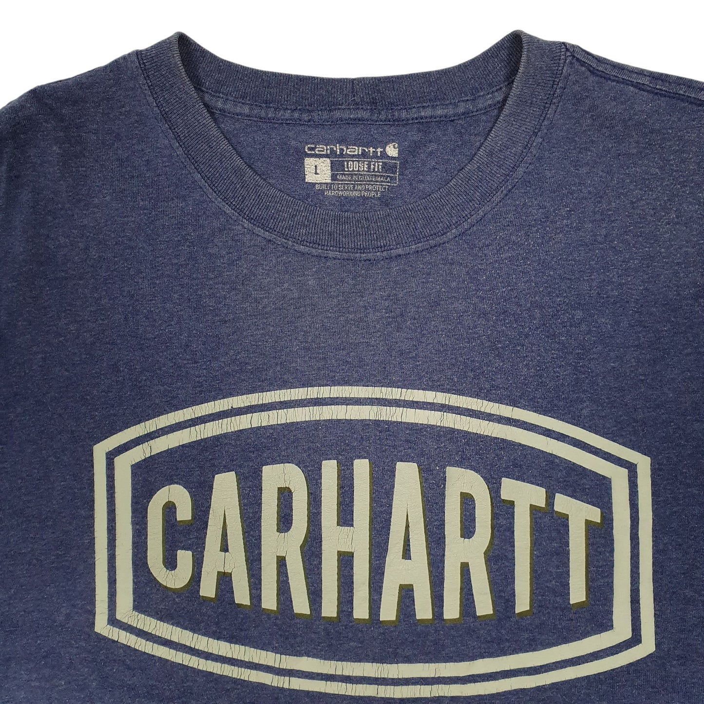 Mens Blue Carhartt  Hoodie T Shirt