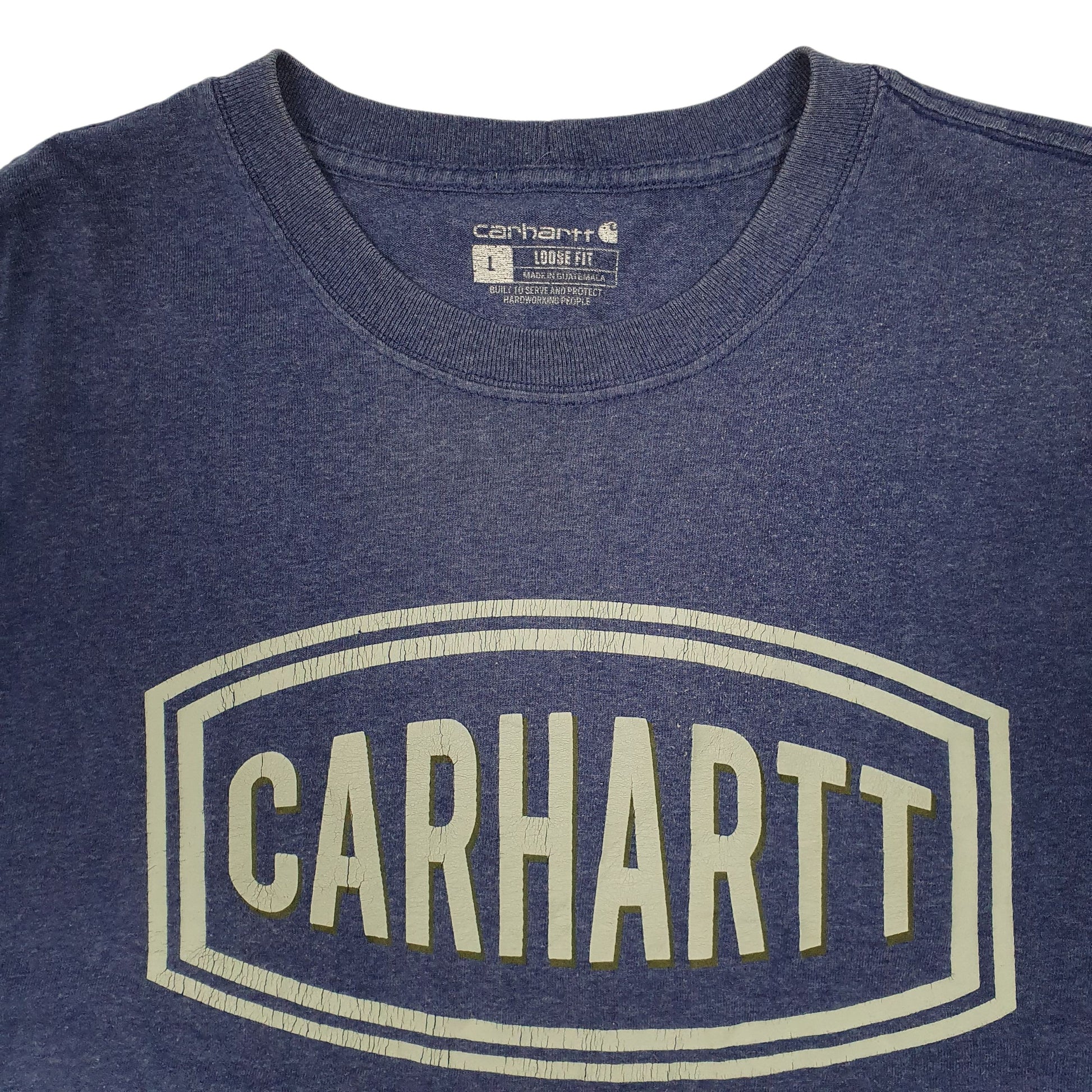 Mens Blue Carhartt  Hoodie T Shirt