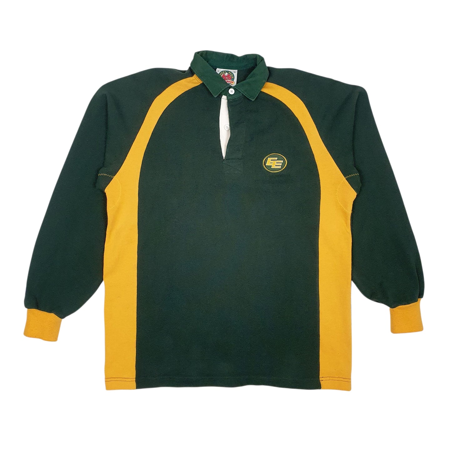 Mens Green Barbarian Rugby Long Sleeve Polo Shirt