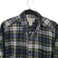 Mens Green L.L.Bean Thick Flannel Plaid  Shirt
