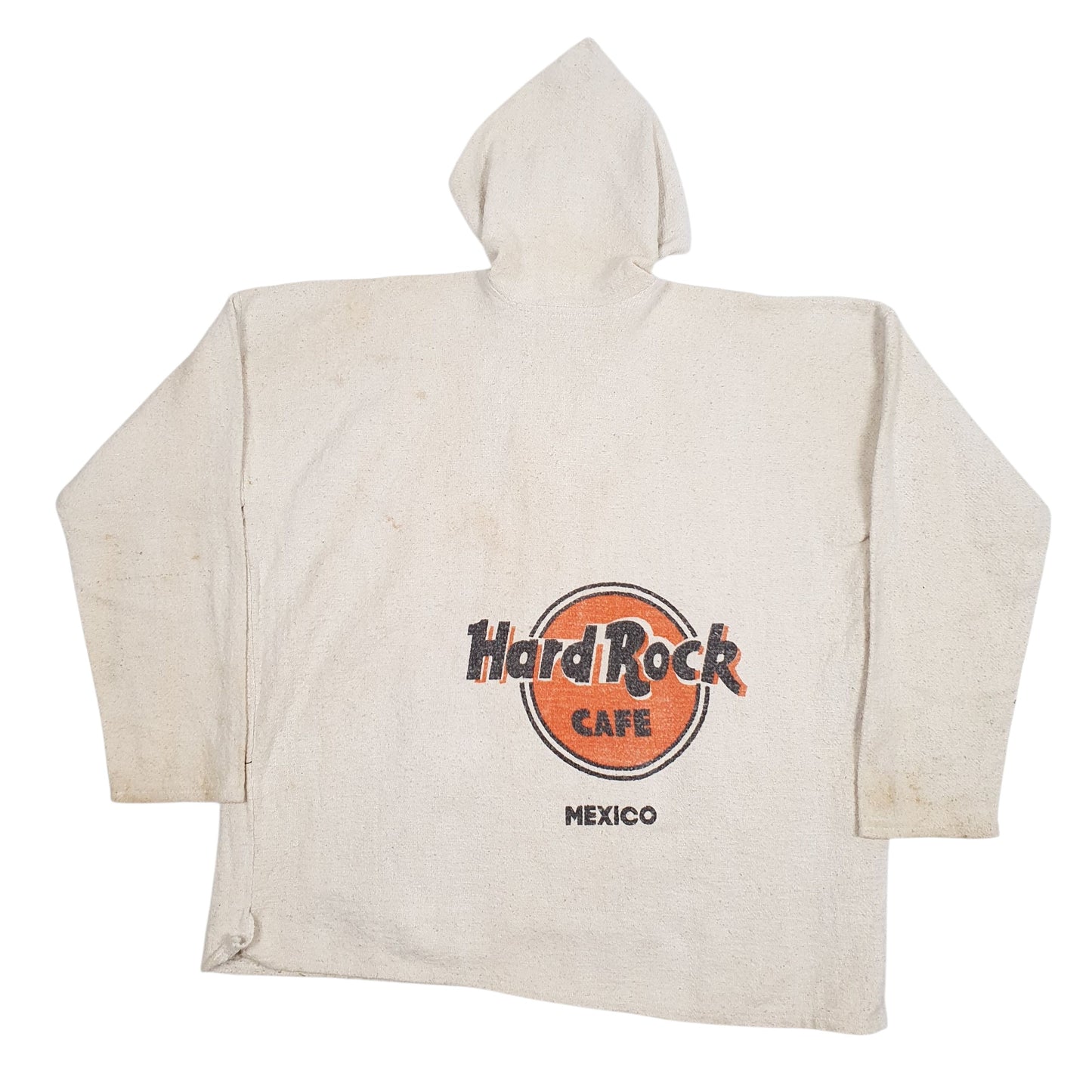 Mens Cream Hard Rock Vintage Baja Hoodie Jumper