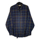 Mens Navy L.L.Bean Northwoods Vintage 90s Made In USA Flannel Long Sleeve Shirt