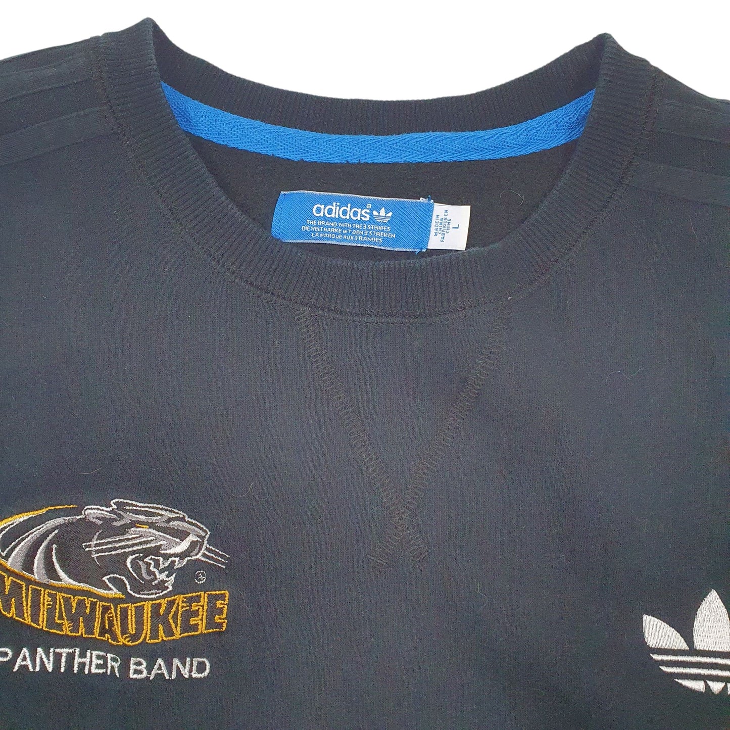 Mens Black Adidas Milwaukee Panther Band Crewneck Jumper