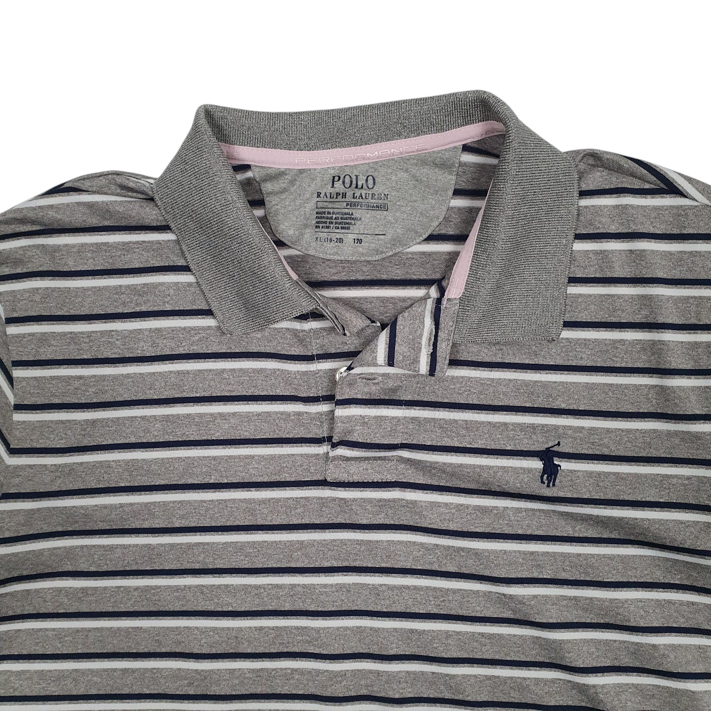 Mens Grey Polo Ralph Lauren Performance  Polo Shirt