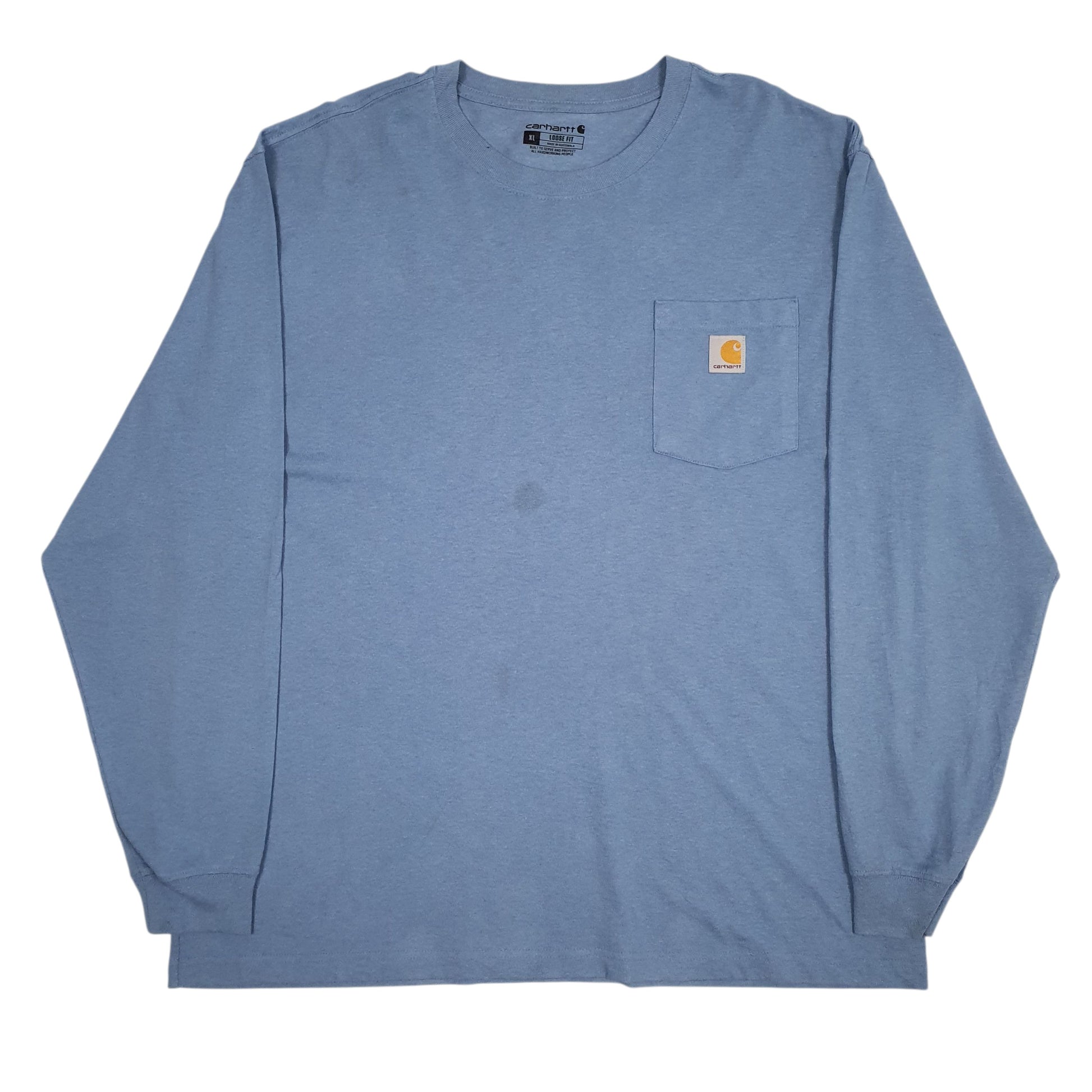 Mens Blue Carhartt  Long Sleeve T Shirt