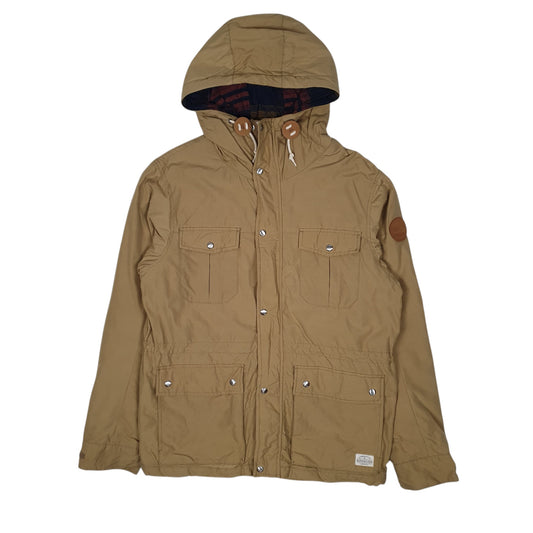 Mens Beige Quicksilver Hooded Padded Hoodie Coat