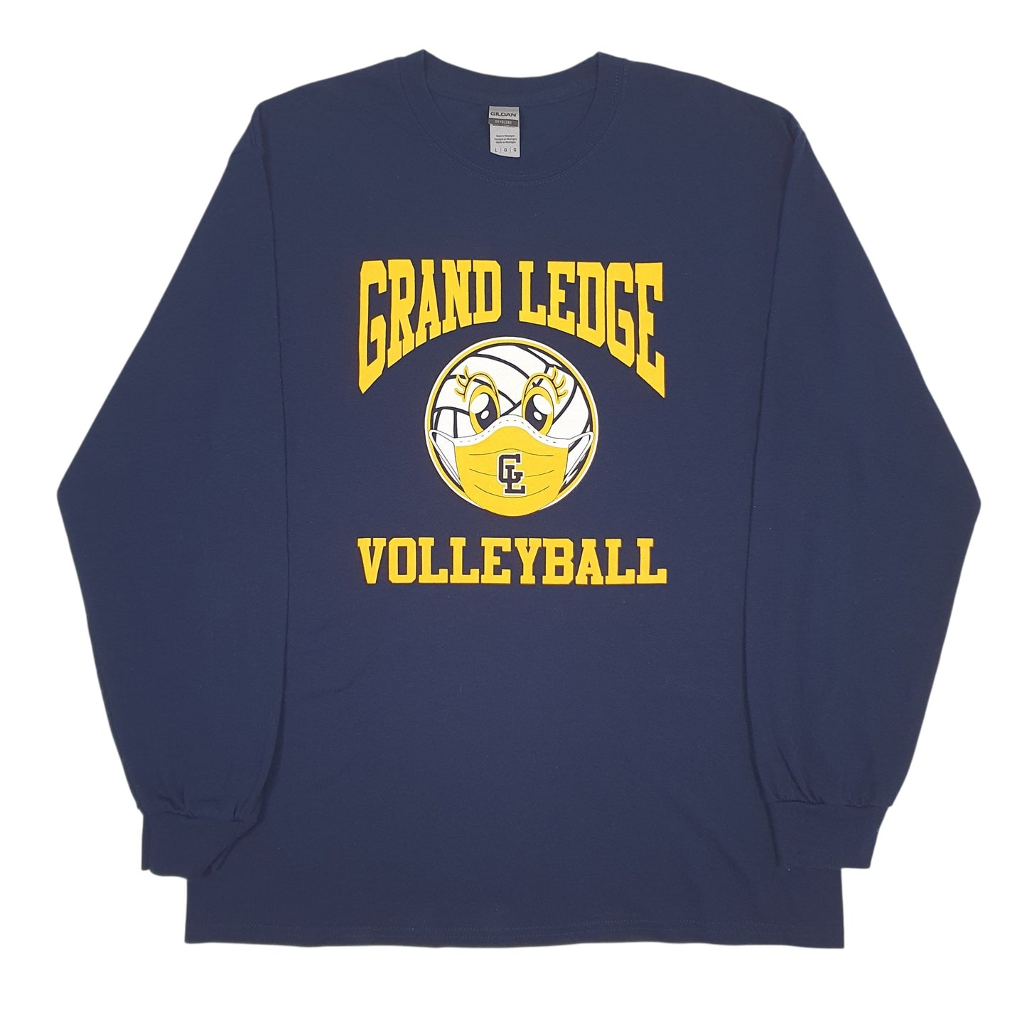 Mens Navy Gildan  Long Sleeve T Shirt