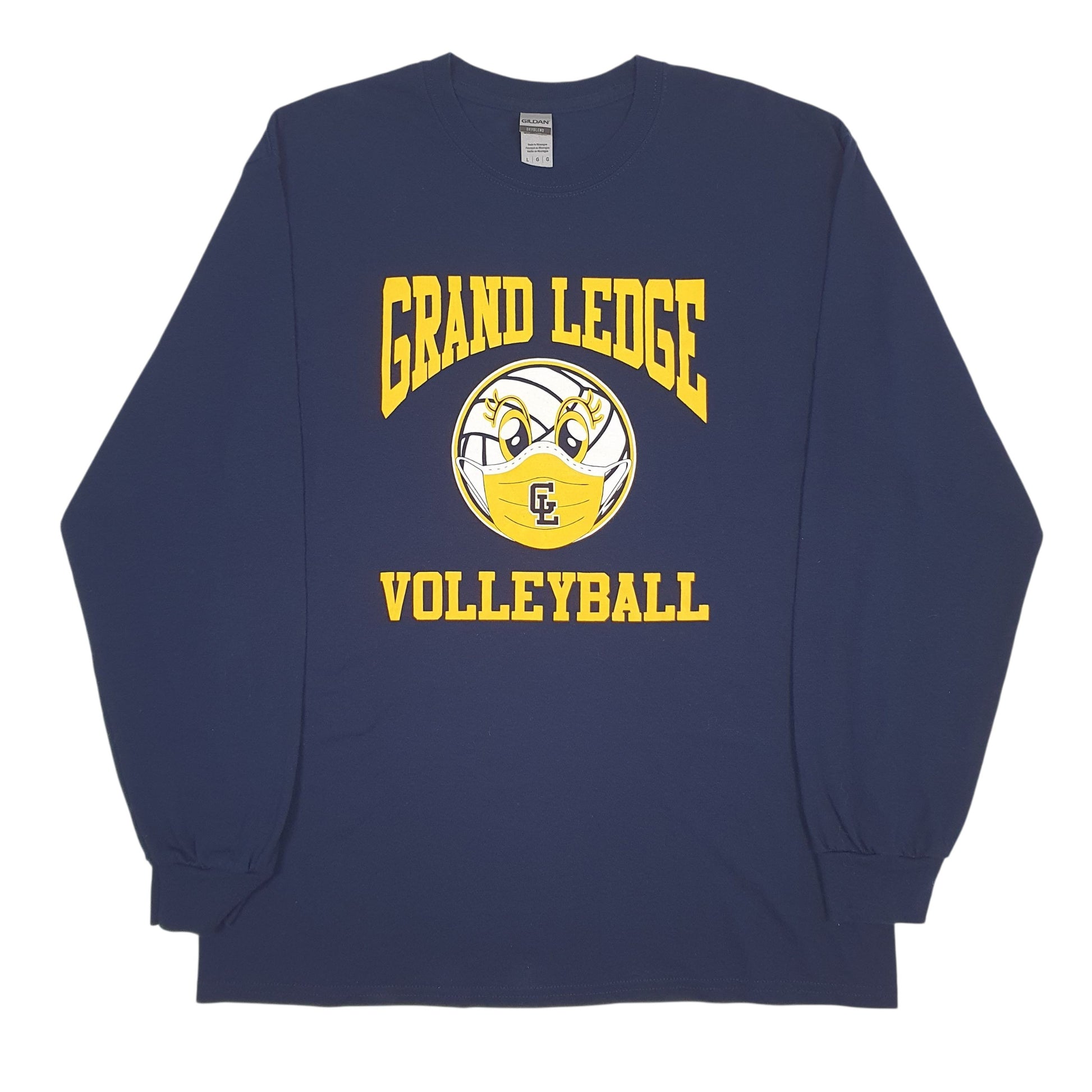 Mens Navy Gildan  Long Sleeve T Shirt