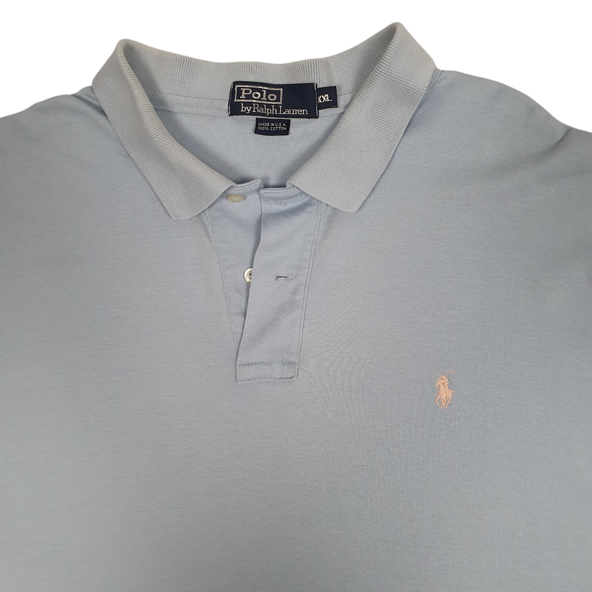 Mens Blue Polo Ralph Lauren Vintage 90s Made In USA  Polo Shirt