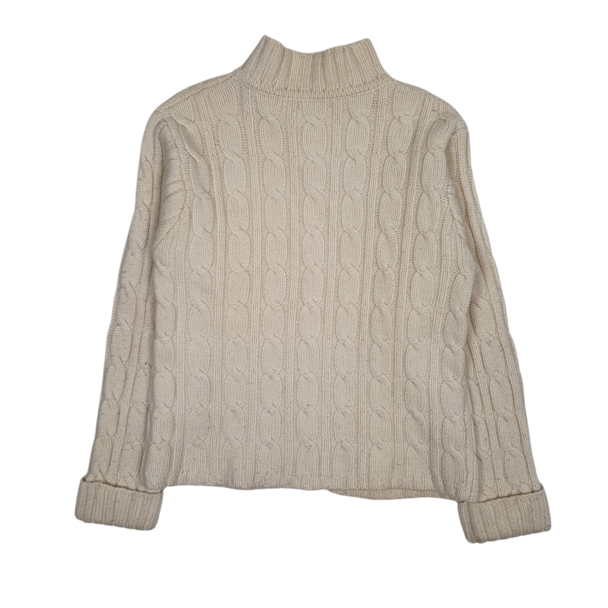 Womens Cream Burberry Cable Knit Full Zip Jumper