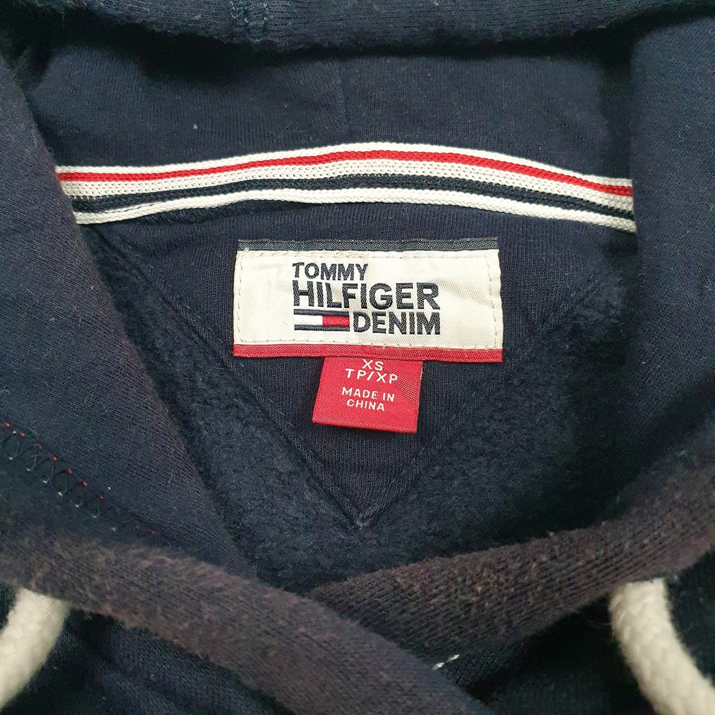 Womens Navy Tommy Hilfiger Spellout Hoodie Jumper