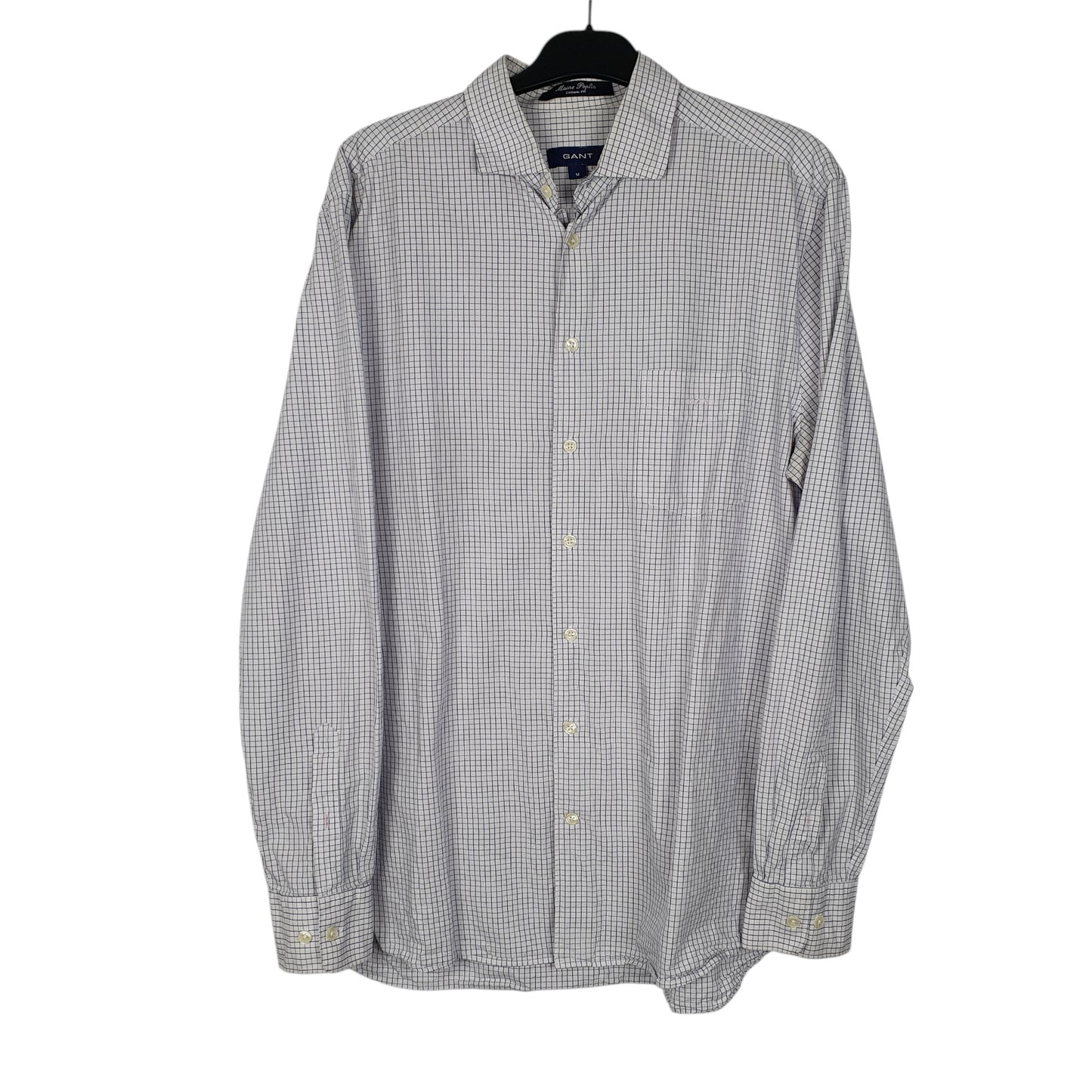 Mens White GANT Maine Poplin Long Sleeve Shirt