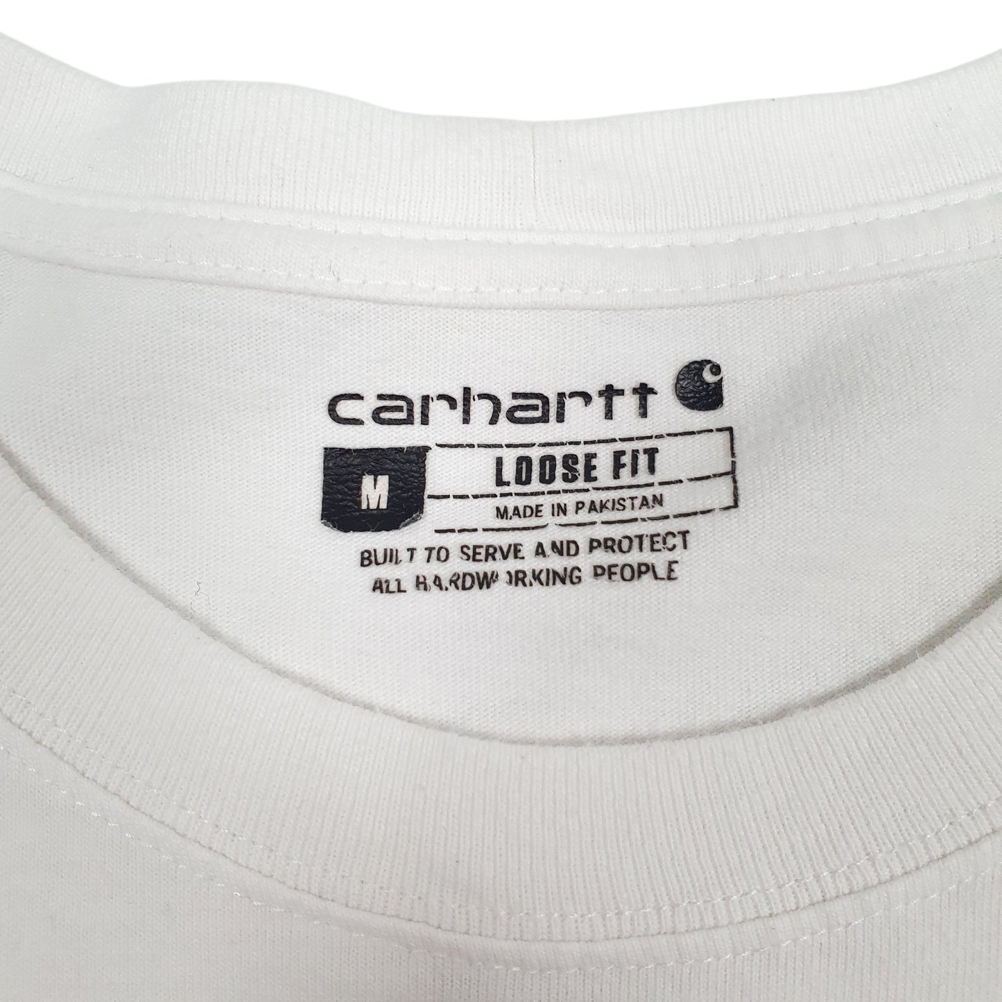 Mens White Carhartt  Crewneck T Shirt