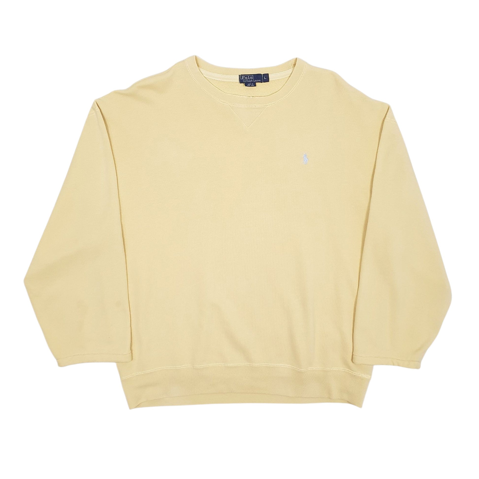 Mens Yellow Polo Ralph Lauren Vintage 90s Crewneck Jumper