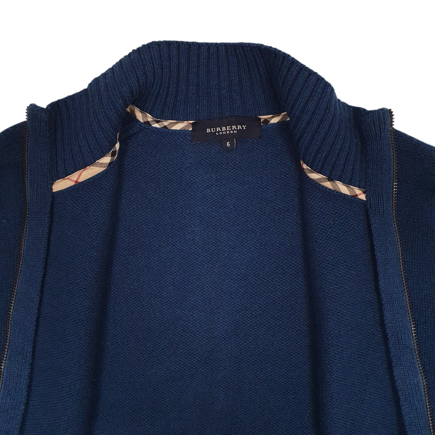 Mens Blue Burberry  Full Zip Jumper