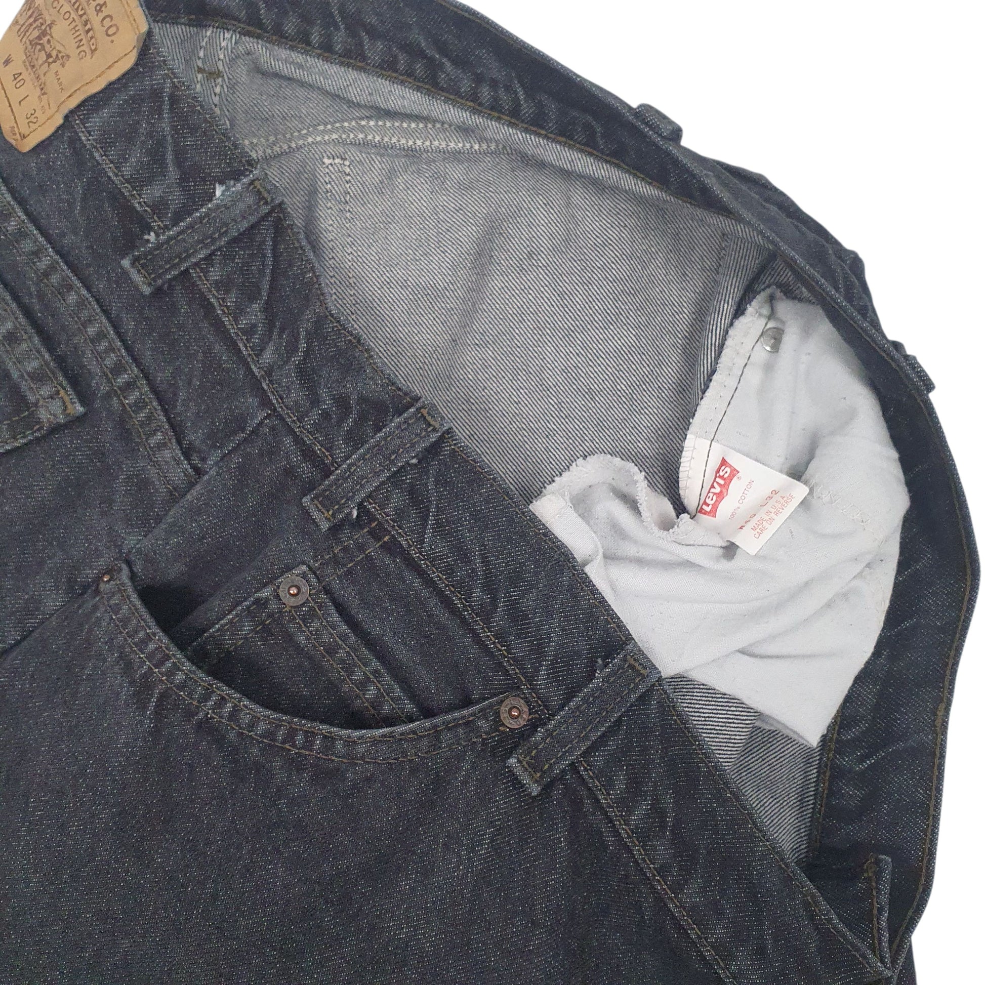 Mens Black Levis Vintage 90s Crewneck Jeans