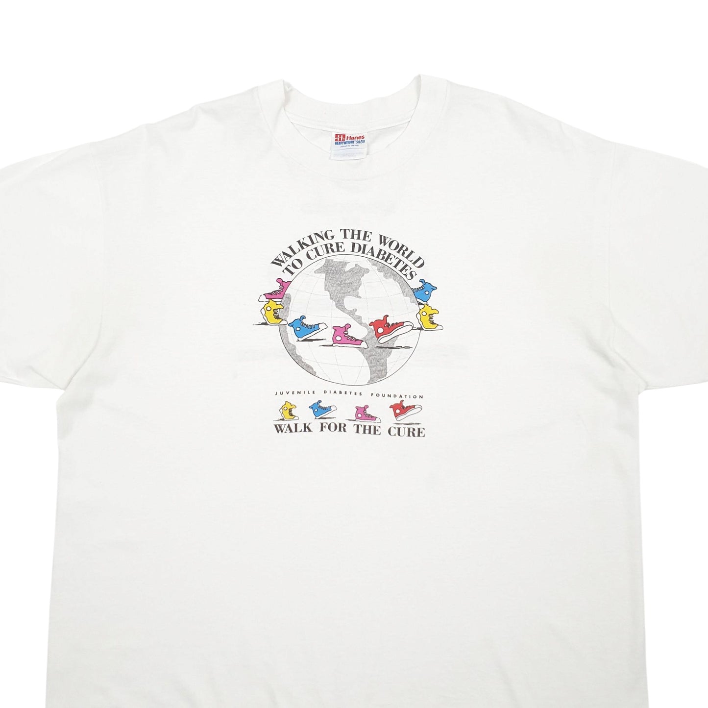 Mens White Hanes Single Stitch Vintage 90s  T Shirt