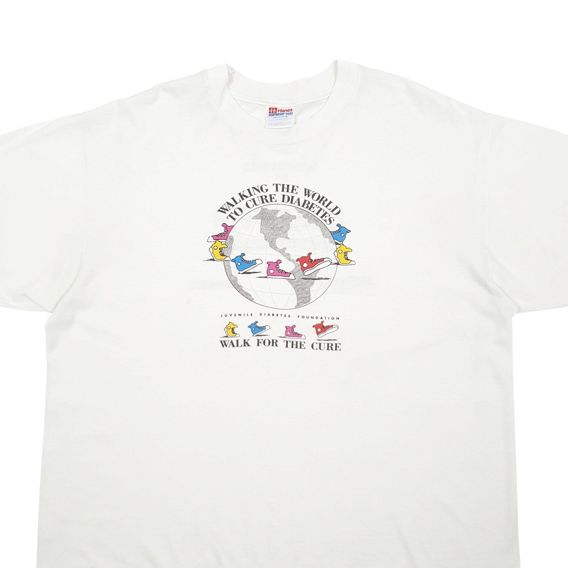 Mens White Hanes Single Stitch Vintage 90s  T Shirt