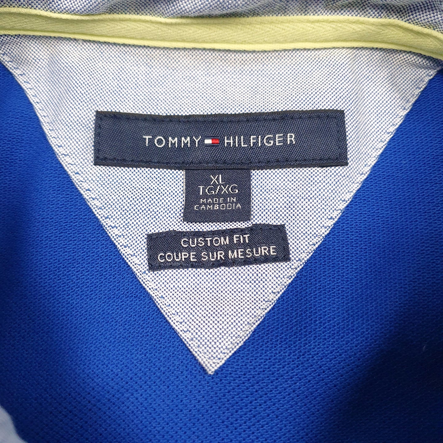 Mens Blue Tommy Hilfiger  Hoodie Polo Shirt