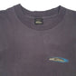 Mens Black Quicksilver Vintage Made In USA Crewneck T Shirt