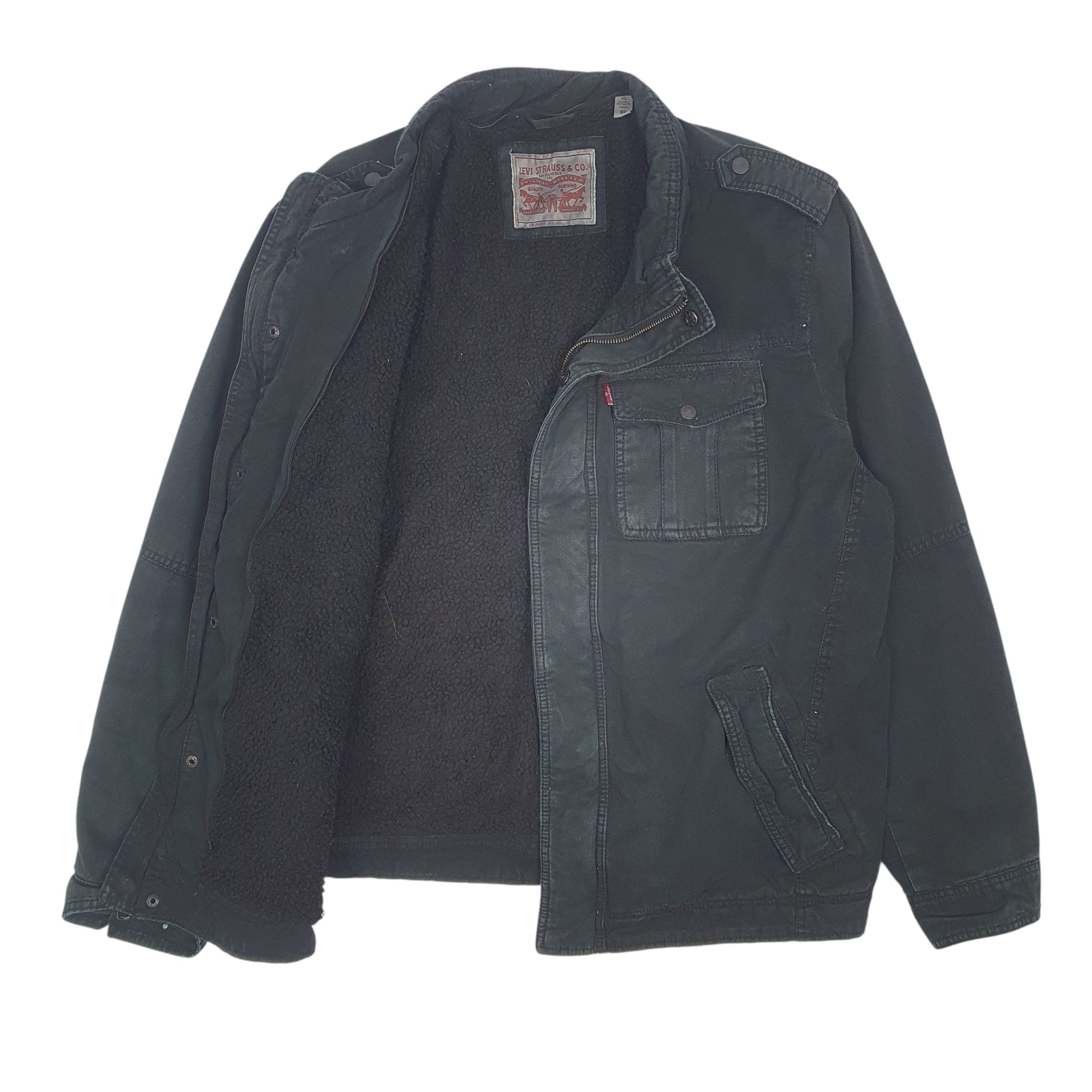 Mens Black Levis   Coat