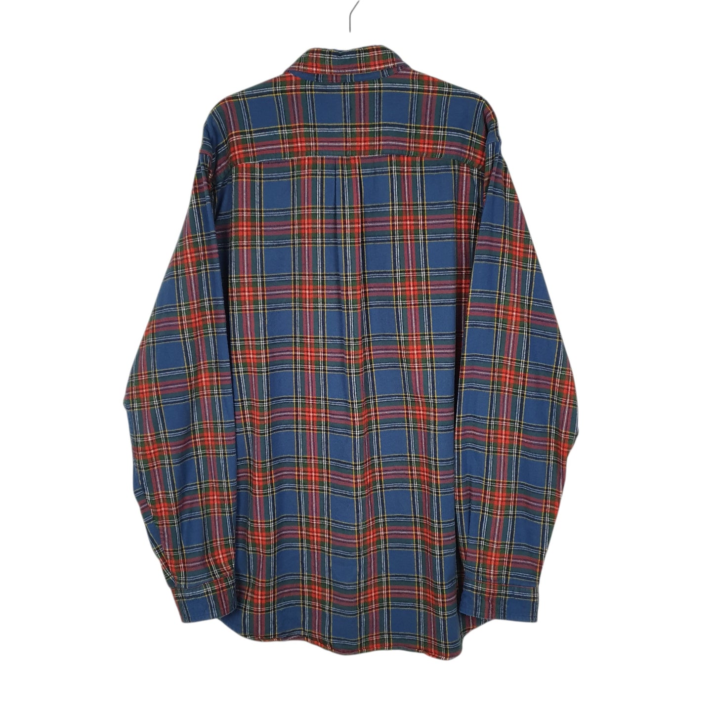 Mens Blue L.L.Bean Thick Flannel Plaid  Shirt