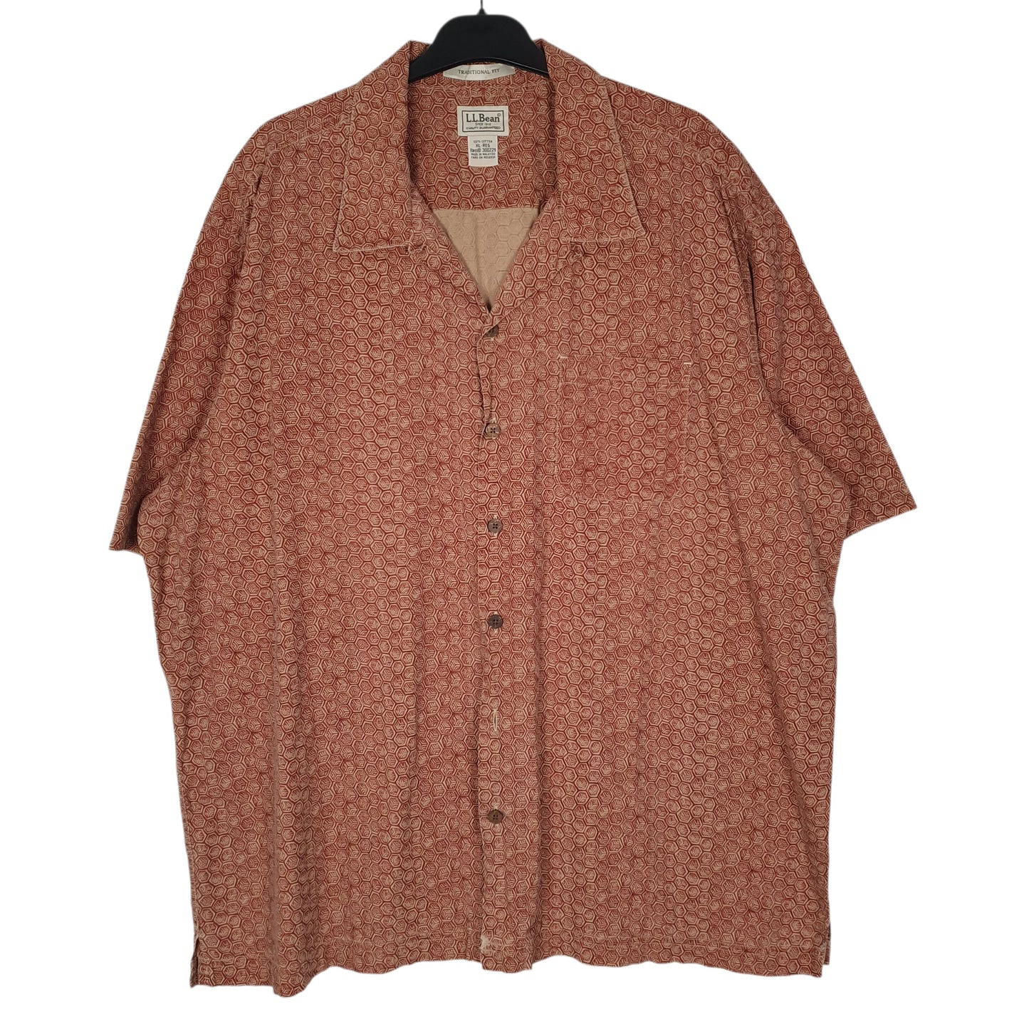 Mens Burgundy L.L.Bean  Short Sleeve Shirt