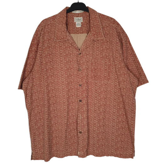 Mens Burgundy L.L.Bean  Short Sleeve Shirt