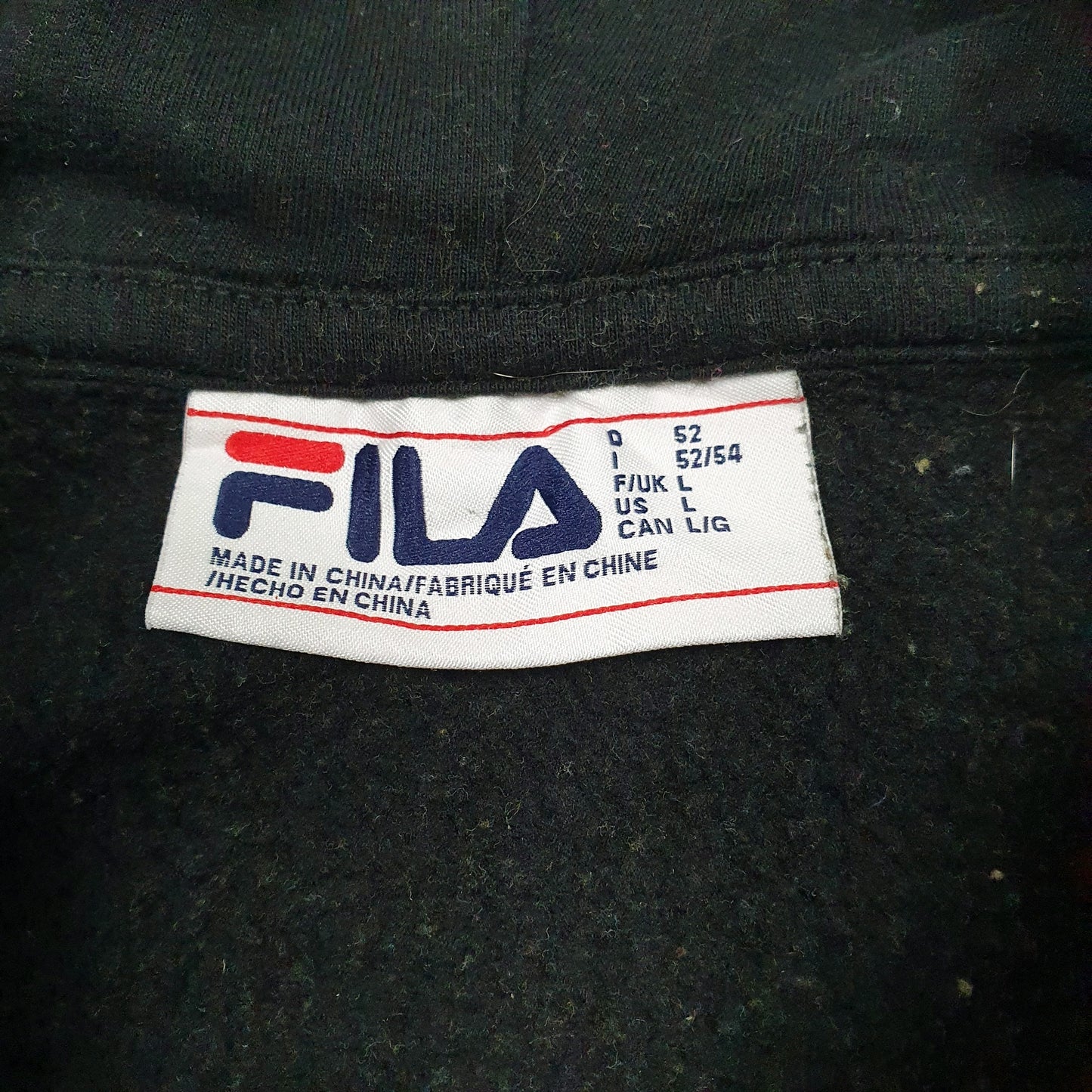 Mens White Fila Spellout Hoodie Jumper