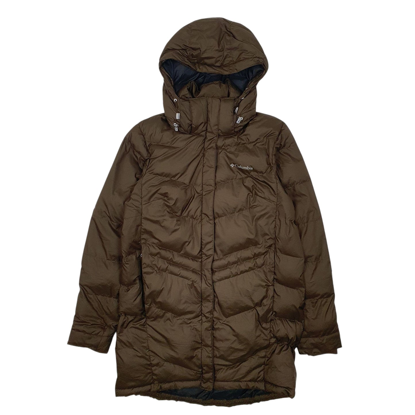 Womens Khaki Columbia Sportswear Company Long Lined Hoodie Coat