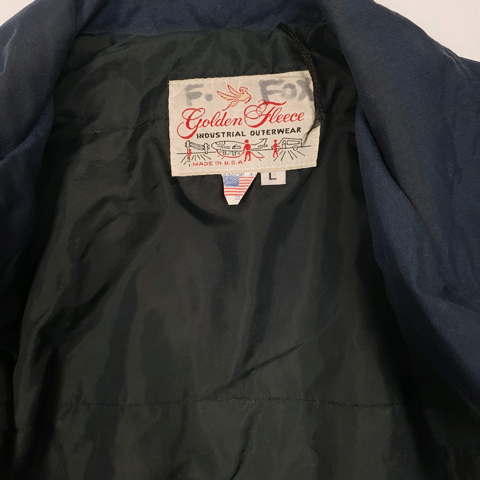 Mens Navy Golden Fleece Vintage 80s Workwear Delta Airlines  Coat