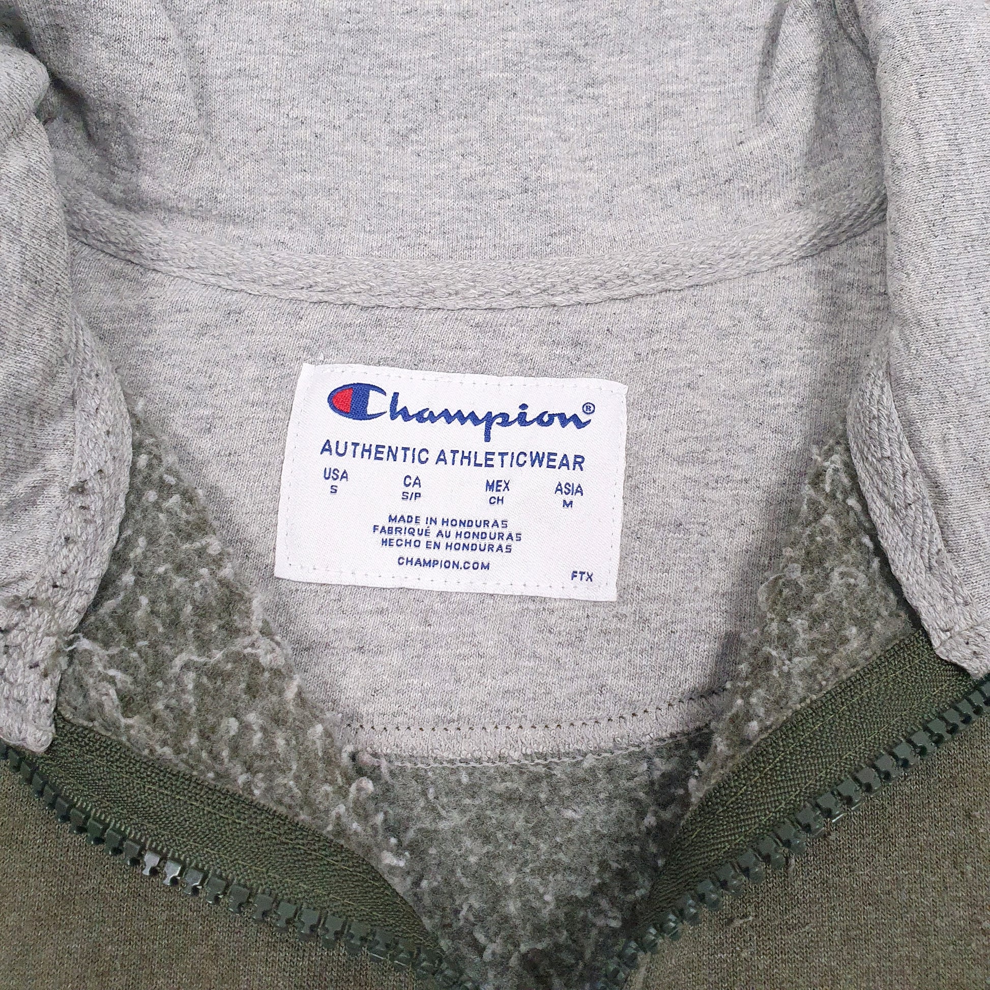 Mens Green Champion  Quarter Zip Jumper