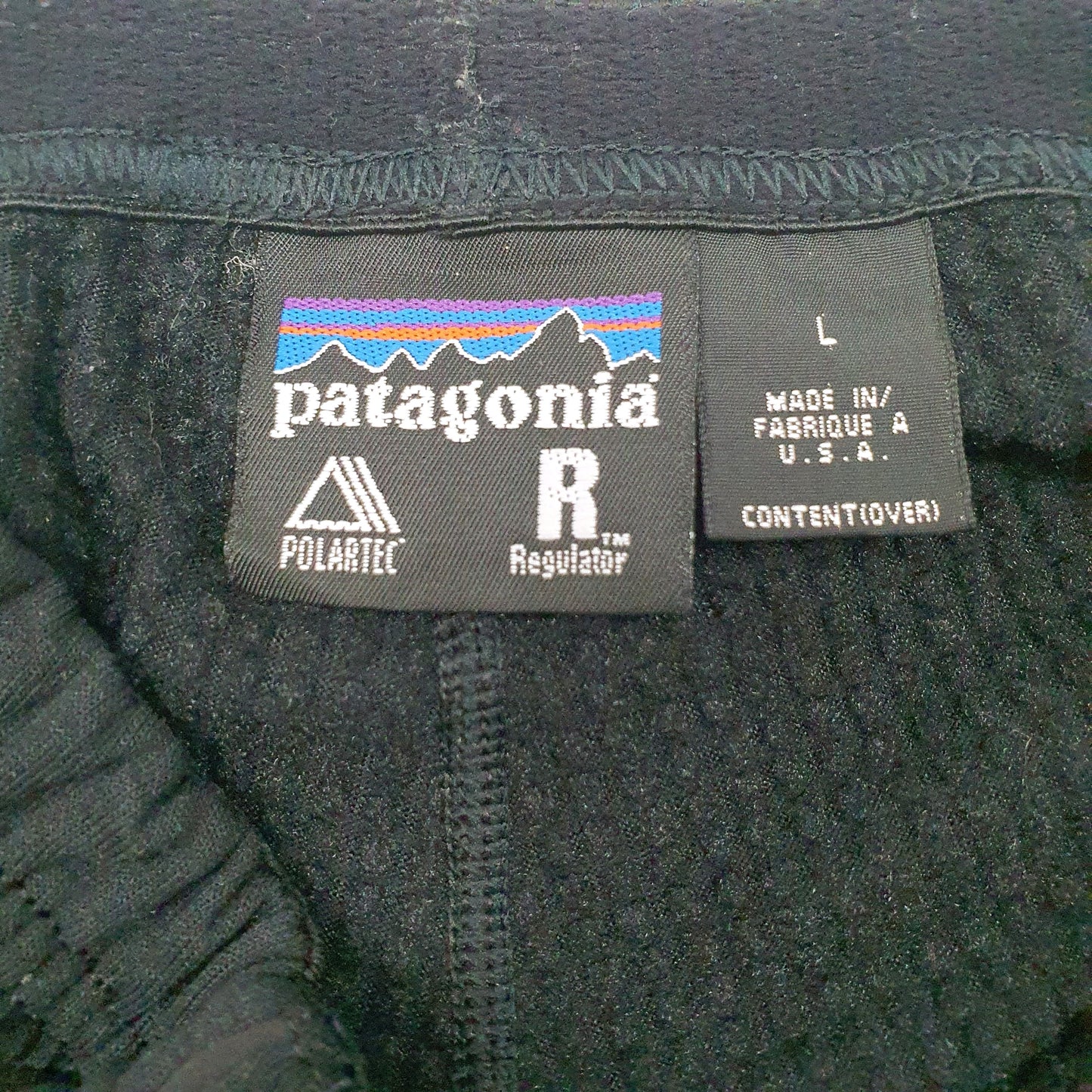 Mens Black Patagonia Polartec Vintage 90s Made In USA Full Zip Trousers