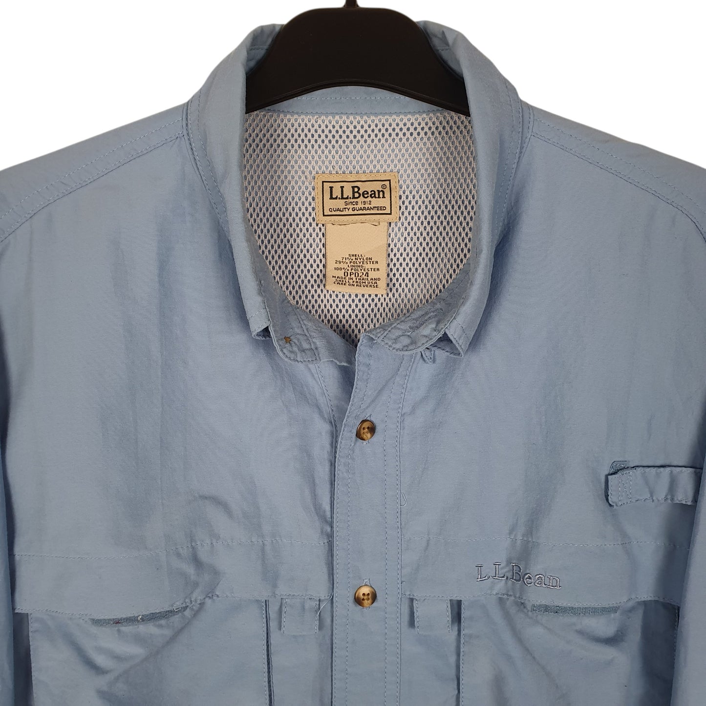 Mens Blue L.L.Bean Outdoors Hiking  Shirt