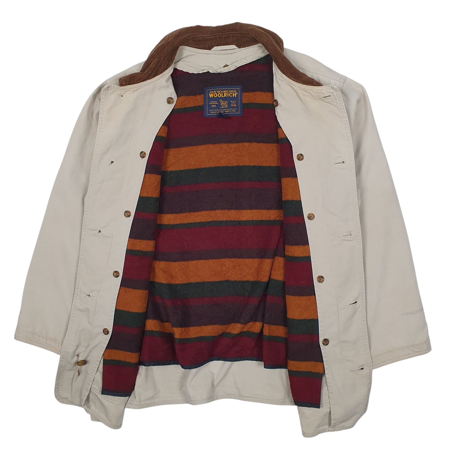 Mens Grey Woolrich Field Barn Chore Crewneck Coat