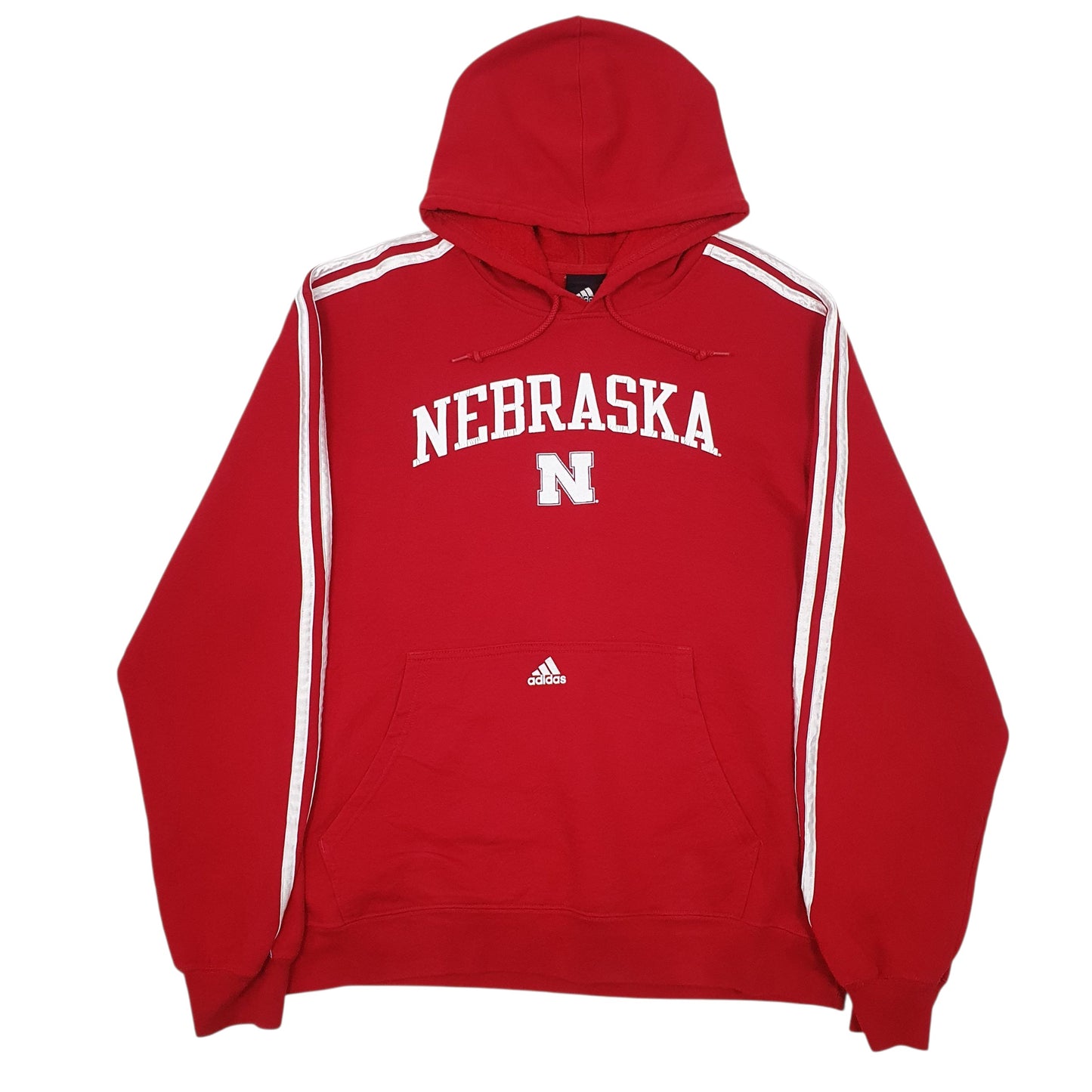 Mens Red Adidas Nebraska Hoodie Jumper